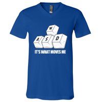 Wasd Its What Moves Me Funny Pc Gamer Gaming Gift V-Neck T-Shirt