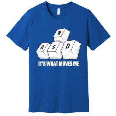 Wasd Its What Moves Me Funny Pc Gamer Gaming Gift Premium T-Shirt