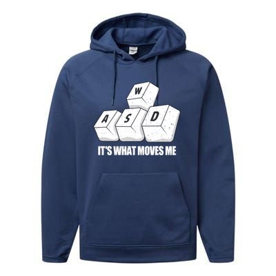 Wasd Its What Moves Me Funny Pc Gamer Gaming Gift Performance Fleece Hoodie