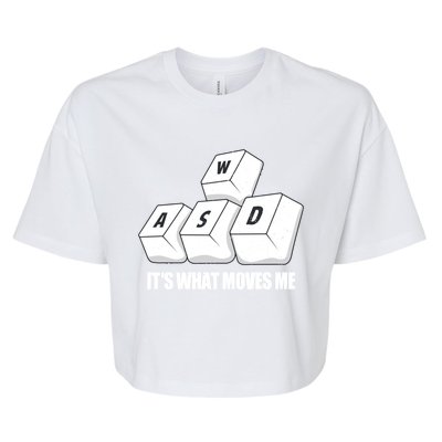 Wasd Its What Moves Me Funny Pc Gamer Gaming Gift Bella+Canvas Jersey Crop Tee