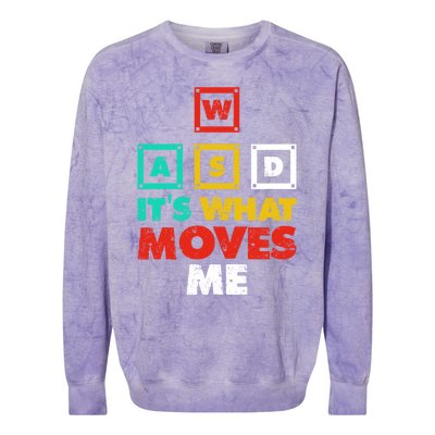 Wasd Its What Moves Me Gaming Gift Colorblast Crewneck Sweatshirt