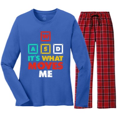 Wasd Its What Moves Me Gaming Gift Women's Long Sleeve Flannel Pajama Set 