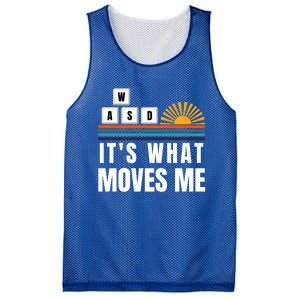 Wasd Its What Moves Me Keyboard Keys Funny Gamer Great Gift Mesh Reversible Basketball Jersey Tank