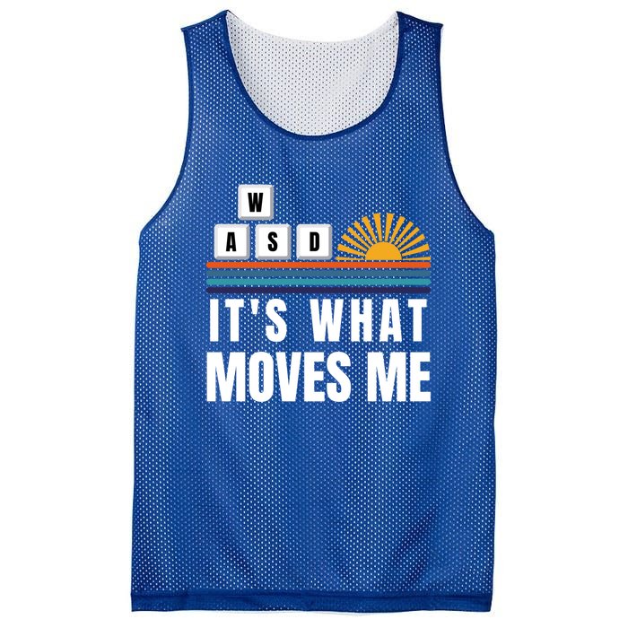 Wasd Its What Moves Me Keyboard Keys Funny Gamer Great Gift Mesh Reversible Basketball Jersey Tank