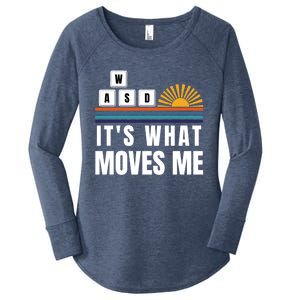 Wasd Its What Moves Me Keyboard Keys Funny Gamer Great Gift Women's Perfect Tri Tunic Long Sleeve Shirt