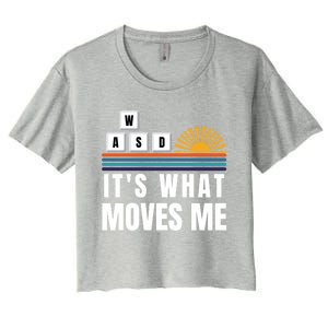 Wasd Its What Moves Me Keyboard Keys Funny Gamer Great Gift Women's Crop Top Tee