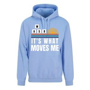 Wasd Its What Moves Me Keyboard Keys Funny Gamer Great Gift Unisex Surf Hoodie