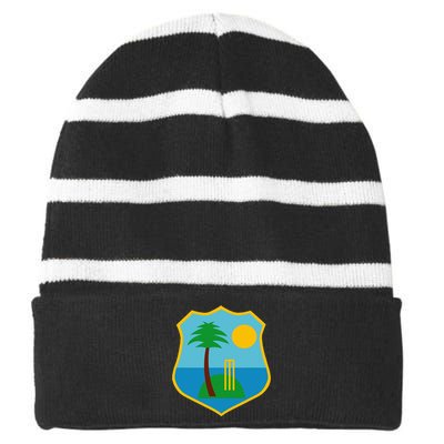 West Indies Windies Cricket Fans Striped Beanie with Solid Band