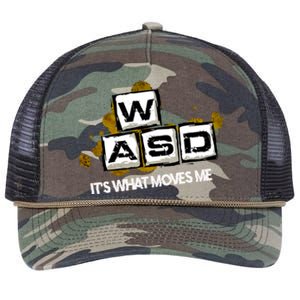 Wasd Its What Moves Me Pc Gamer Computer Nerd Gaming Gift Retro Rope Trucker Hat Cap