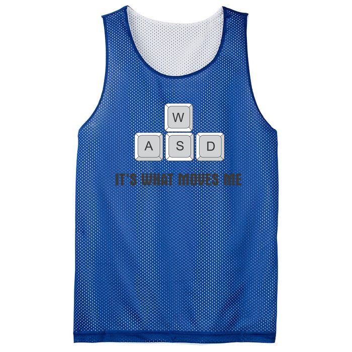 Wasd Its What Moves Me Funny Pc Computer Gamer Nerd Funny Gift Mesh Reversible Basketball Jersey Tank