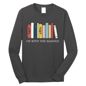 Womens I'm With The Banned Books I Read Banned Reader Books Lover VNeck Long Sleeve Shirt