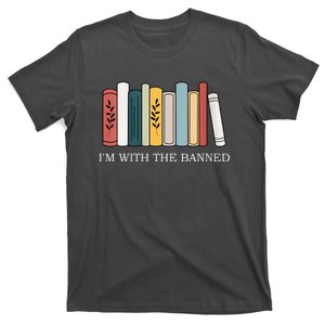 Womens I'm With The Banned Books I Read Banned Reader Books Lover VNeck T-Shirt