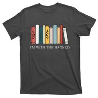 Womens I'm With The Banned Books I Read Banned Reader Books Lover VNeck T-Shirt