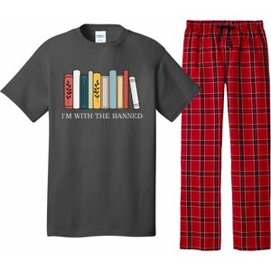 Womens I'm With The Banned Books I Read Banned Reader Books Lover VNeck Pajama Set