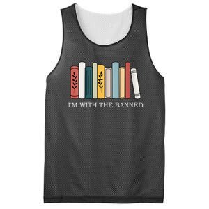 Womens I'm With The Banned Books I Read Banned Reader Books Lover VNeck Mesh Reversible Basketball Jersey Tank