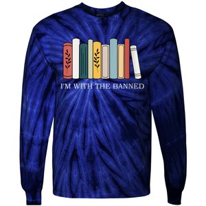 Womens I'm With The Banned Books I Read Banned Reader Books Lover VNeck Tie-Dye Long Sleeve Shirt