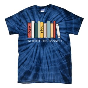 Womens I'm With The Banned Books I Read Banned Reader Books Lover VNeck Tie-Dye T-Shirt