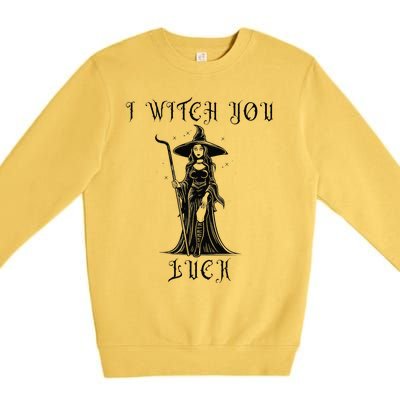 Women I Witch You Luck Halloween Witch Please Premium Crewneck Sweatshirt