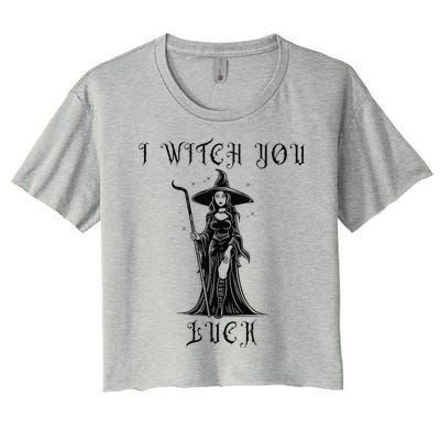 Women I Witch You Luck Halloween Witch Please Women's Crop Top Tee