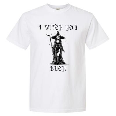 Women I Witch You Luck Halloween Witch Please Garment-Dyed Heavyweight T-Shirt