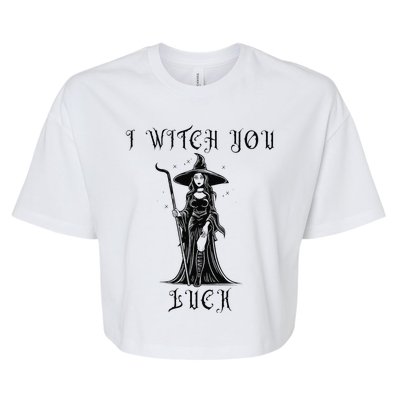 Women I Witch You Luck Halloween Witch Please Bella+Canvas Jersey Crop Tee