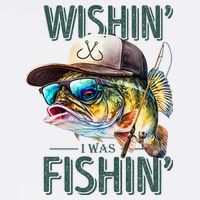 Wishin' I Was Fishin'  – Funny Fishing , Angler Humor Gift For Outdoors Lovers Long Sleeve Shirt