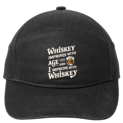Whiskey Improves With Age And I Improve With Whiskey 7-Panel Snapback Hat