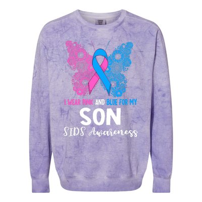 Wo I Wear For My Son Sids Awareness Support Colorblast Crewneck Sweatshirt