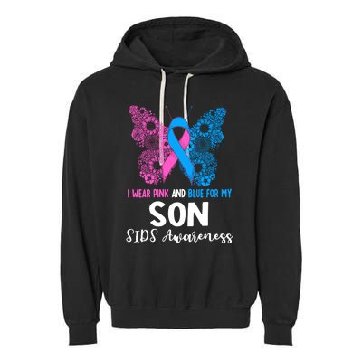 Wo I Wear For My Son Sids Awareness Support Garment-Dyed Fleece Hoodie