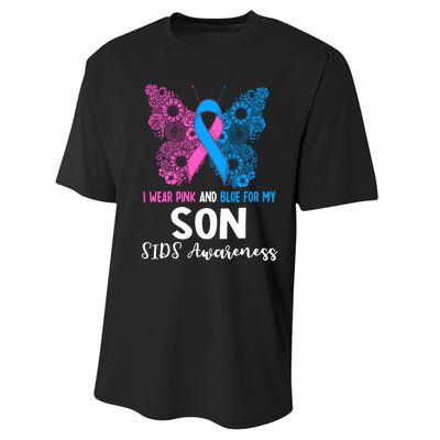 Wo I Wear For My Son Sids Awareness Support Performance Sprint T-Shirt