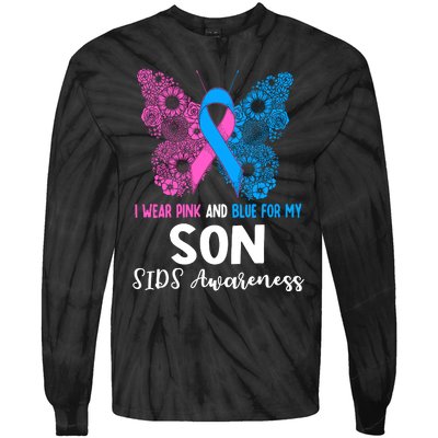 Wo I Wear For My Son Sids Awareness Support Tie-Dye Long Sleeve Shirt