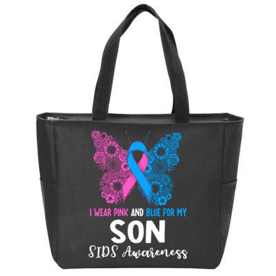 Wo I Wear For My Son Sids Awareness Support Zip Tote Bag