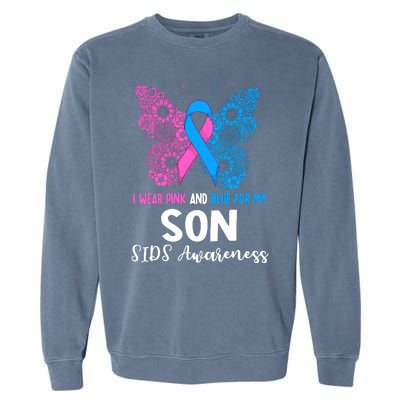 Wo I Wear For My Son Sids Awareness Support Garment-Dyed Sweatshirt