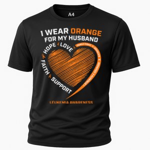 Wife I Wear Orange For My Husband Leukemia Awareness Cooling Performance Crew T-Shirt