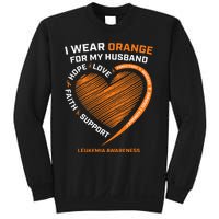 Wife I Wear Orange For My Husband Leukemia Awareness Sweatshirt