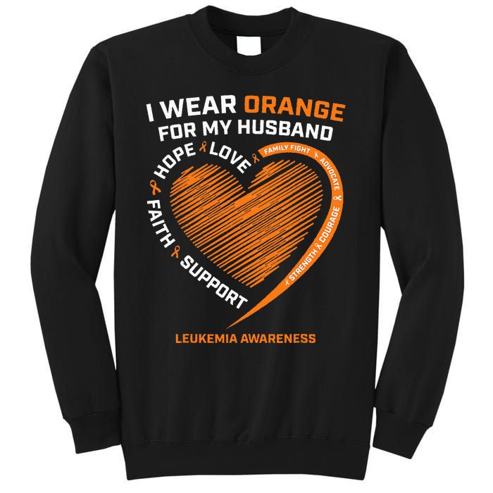 Wife I Wear Orange For My Husband Leukemia Awareness Sweatshirt