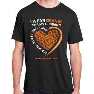 Wife I Wear Orange For My Husband Leukemia Awareness Adult ChromaSoft Performance T-Shirt