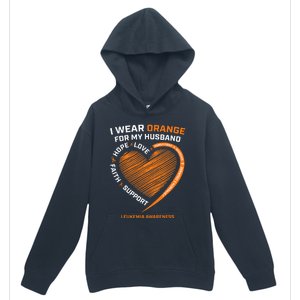 Wife I Wear Orange For My Husband Leukemia Awareness Urban Pullover Hoodie