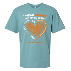 Wife I Wear Orange For My Husband Leukemia Awareness Sueded Cloud Jersey T-Shirt