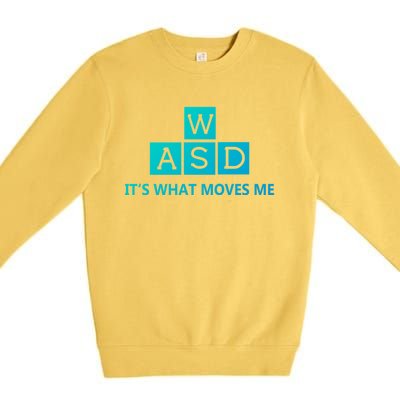 Wasd ItS What Moves Me Funny Pc Gamer Computer Gift Premium Crewneck Sweatshirt