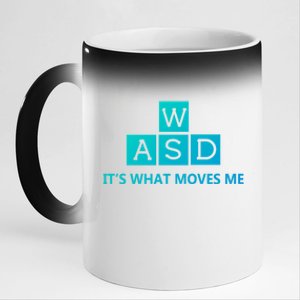 Wasd ItS What Moves Me Funny Pc Gamer Computer Gift 11oz Black Color Changing Mug