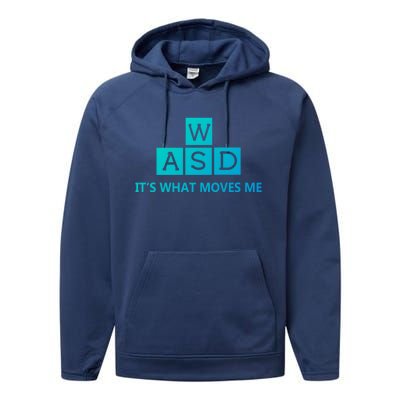 Wasd ItS What Moves Me Funny Pc Gamer Computer Gift Performance Fleece Hoodie