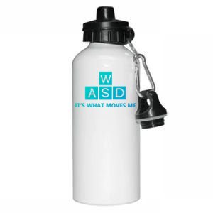 Wasd ItS What Moves Me Funny Pc Gamer Computer Gift Aluminum Water Bottle