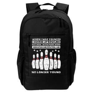 When I Was Younger Bowling Funny Humor Gag Bowler Daily Commute Backpack