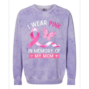 Woman I Wear Pink In Memory Of My Mom Breast Cancer Colorblast Crewneck Sweatshirt