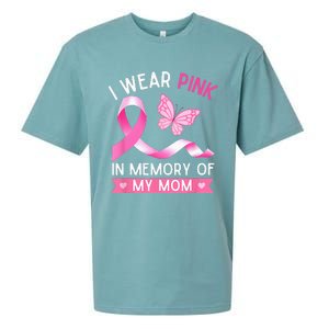 Woman I Wear Pink In Memory Of My Mom Breast Cancer Sueded Cloud Jersey T-Shirt