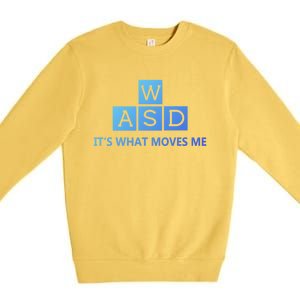 Wasd ItS What Moves Me Funny Pc Gamer Computer Gift Premium Crewneck Sweatshirt