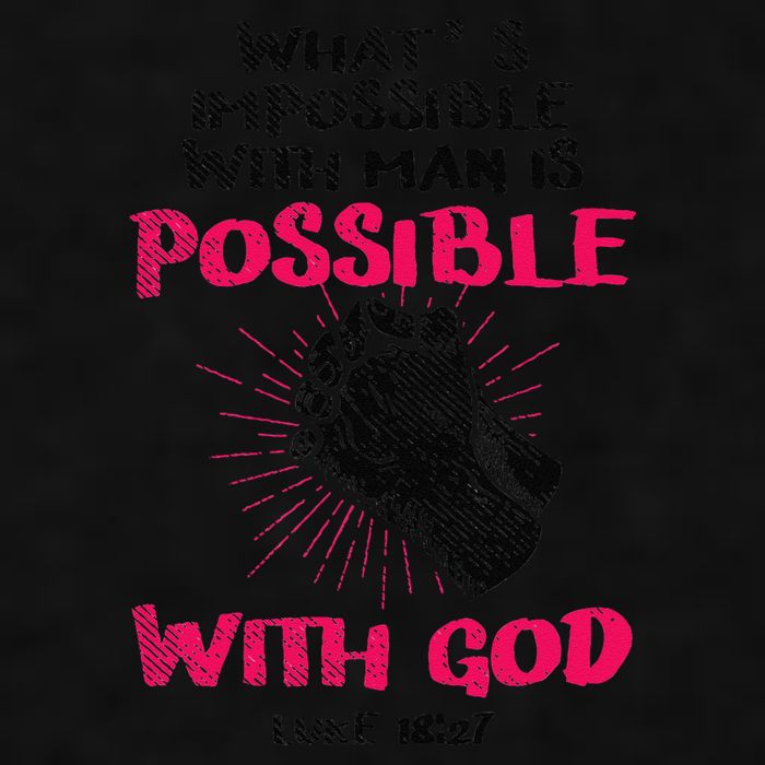 WhatS Impossible With Man Is Possible With God Christian Ladies PosiCharge Tri-Blend Wicking Tank
