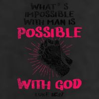 WhatS Impossible With Man Is Possible With God Christian 7 Panel Mesh Trucker Snapback Hat