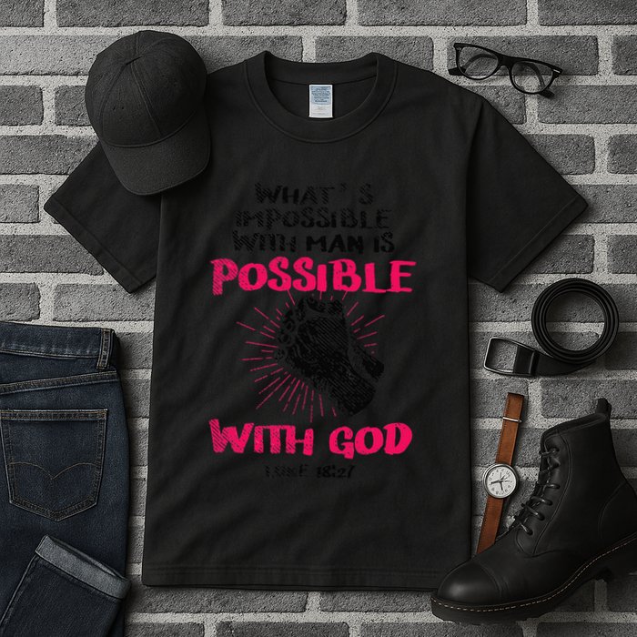WhatS Impossible With Man Is Possible With God Christian Tall T-Shirt